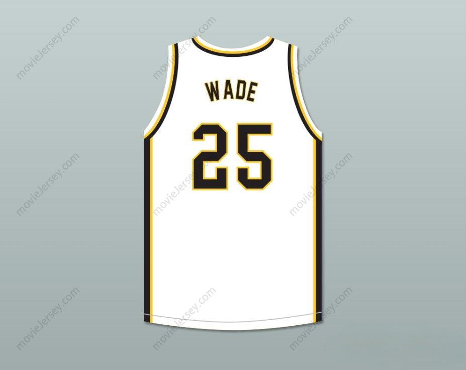 PERSONALIZADA cualquier nombre número DWYANE WADE 25 HAROLD L. RICHARDS HIGH SCHOOL BULLDOGS BLANCA CAMISETA DE BALONCESTO 4 costuras superiores S-6XL