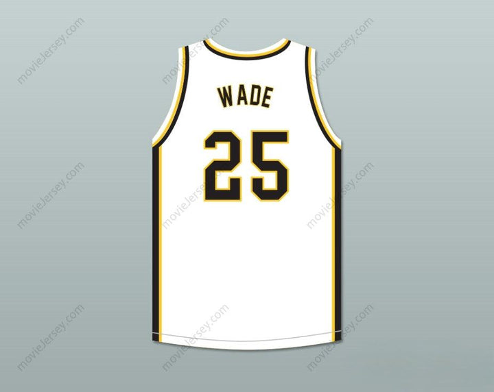 PERSONALIZADA cualquier nombre número DWYANE WADE 25 HAROLD L. RICHARDS HIGH SCHOOL BULLDOGS BLANCA CAMISETA DE BALONCESTO 4 costuras superiores S-6XL