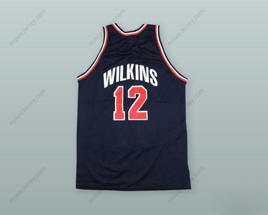 PERSONALIZADO Cualquier Nombre Número DOMINIQUE WILKINS 12 Camiseta Baloncesto EEUU Cosida Tallas S-6XL