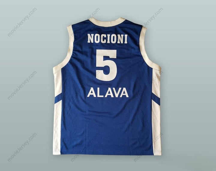 PERSONALIZAR CUALQUIER Nombre Número ANDRES NOCIONI 5 CAMISETA DE BALONCESTO AZUL TAU CERAMICA Bordada Tallas S-6XL
