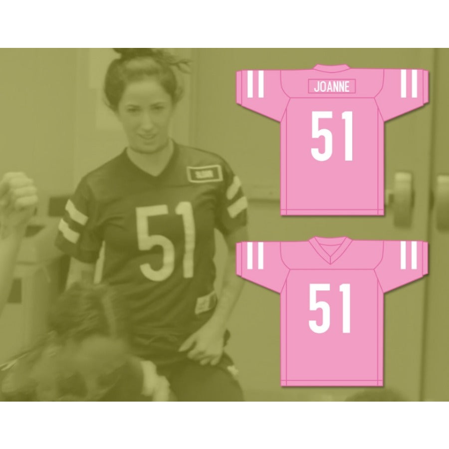 CUSTOM ANY Name Number DANCER JOANNE 51 PINK FOOTBALL JERSEY GAGA FIVE FOOT TWO Football Jersey Top Stitched S-6XL