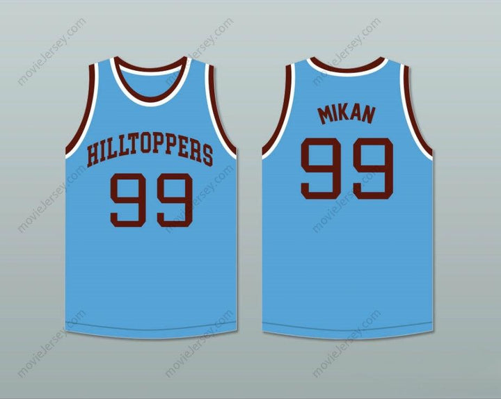 CAMISETA DE BALONCESTO PERSONALIZADA CON CUALQUIER Nombre y Número GEORGE MIKAN 99 JOLIET CATHOLIC HIGH SCHOOL HILLTOPPERS AZUL CLARO 1 Superior Cosido S-6XL