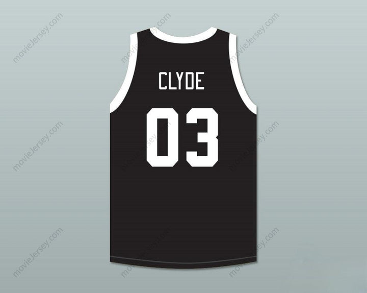 PERSONALIZA con CUALQUIER Nombre Número BONNIE & CLYDE ESTRELLAS CRIMINALES CLYDE 03 Camiseta de baloncesto negra Top Cosida S-6XL