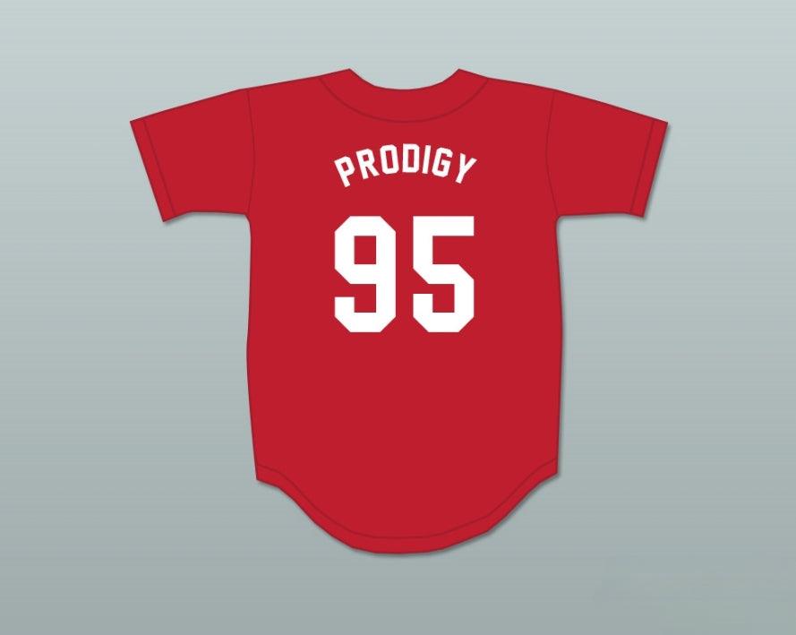 Camiseta de béisbol con el nombre y número personalizados de PRODIGY 95 HENNESSY ROJO, cosida de la talla S a la 6XL
