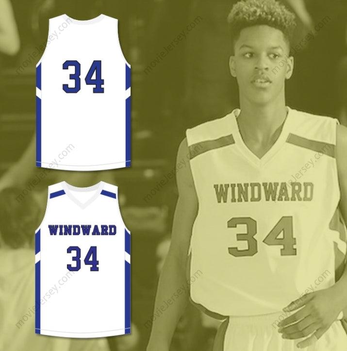 PERSONALIZADO Cualquier Nombre Número SHAREEF O'NEAL 34 WINDWARD SCHOOL WILDCATS CAMISETA DE BALONCESTO BLANCA 1 Parte Superior Cosida S-6XL