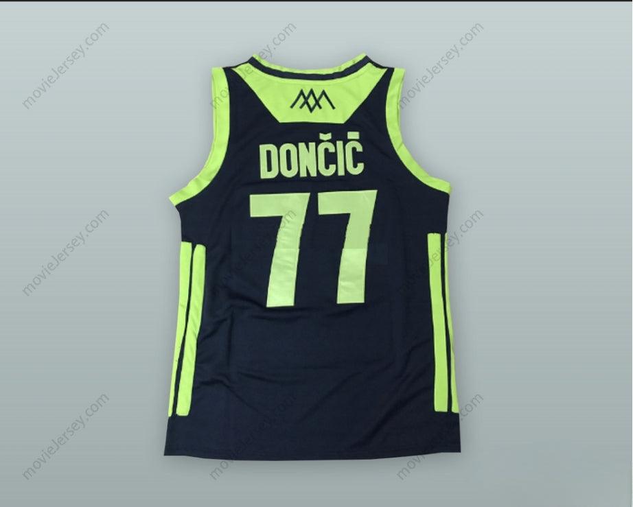 PERSONALIZA CUALQUIER Nombre Número LUKA DONCIC 77 ESLOVENIA CAMISETA DE BALONCESTO NEGRA Tallas S-6XL