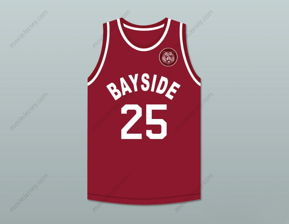 CUSTOM ANY Name Number SAVED BY THE BELL ZACK MORRIS 25 BAYSIDE TIGERS AWAY BASKETBALL JERSEY INCLUDES TIGER PATCH Top Stitched S-6XL