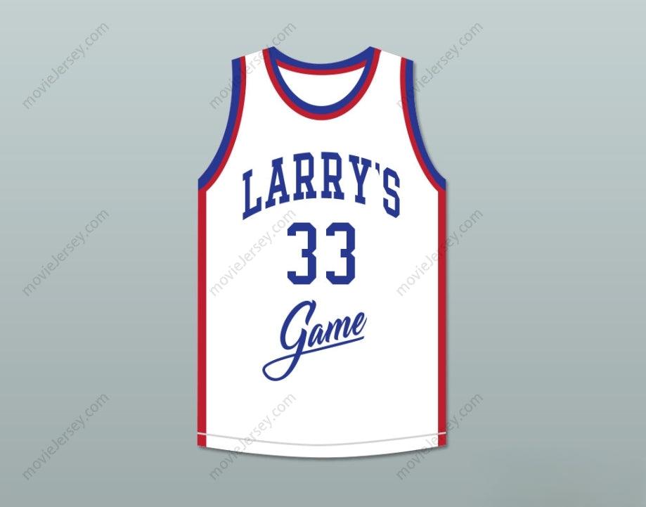 CAMISETA DE BALONCESTO BLANCA "LARRY'S GAME" 1988 EVENTO BENÉFICO, PERSONALIZABLE CUALQUIER Nombre Número LARRY BIRD 33, Bordado Superior S-6XL