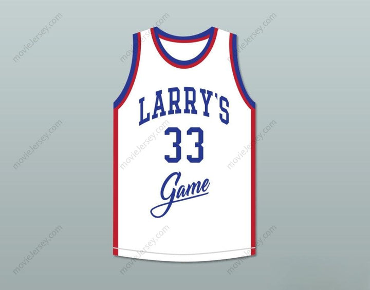 CAMISETA DE BALONCESTO BLANCA "LARRY'S GAME" 1988 EVENTO BENÉFICO, PERSONALIZABLE CUALQUIER Nombre Número LARRY BIRD 33, Bordado Superior S-6XL