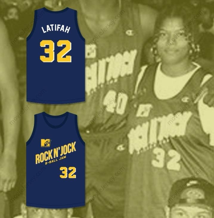 PERSONALIZA cualquier Nombre Número REINA LATIFAH 32 VIOLATORS CAMISETA BALONCESTO SEGUNDA EDICIÓN ANUAL ROCK N' JOCK B-BALL JAM 1992 Cosido Superior S-6XL