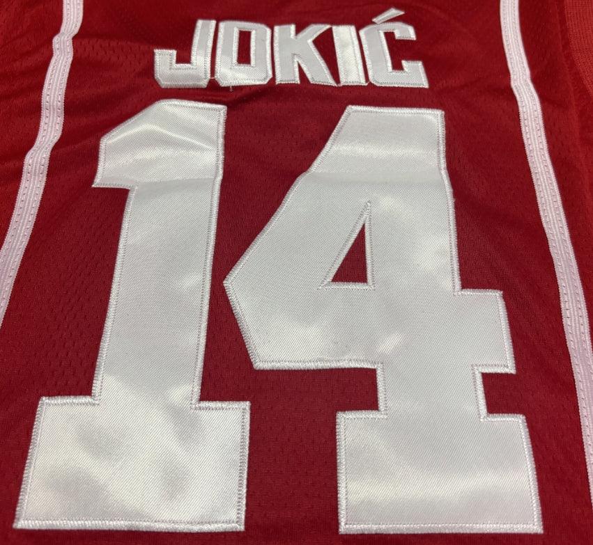 Nikola Jokic #14 Serbia Joker Camiseta de Baloncesto Masculina de la Selección Serbia Todo Bordado