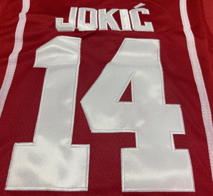 Nikola Jokic #14 Serbia Joker Camiseta de Baloncesto Masculina de la Selección Serbia Todo Bordado