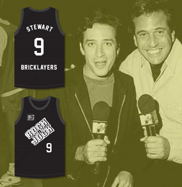 PERSONALIZAR Cualquier Nombre Número JON STEWART 9 ALBAÑILES CAMISETA BALONCESTO 3º ANUAL ROCK N' JOCK B-BALL JAM 1993 Parte Superior Cosida S-6XL