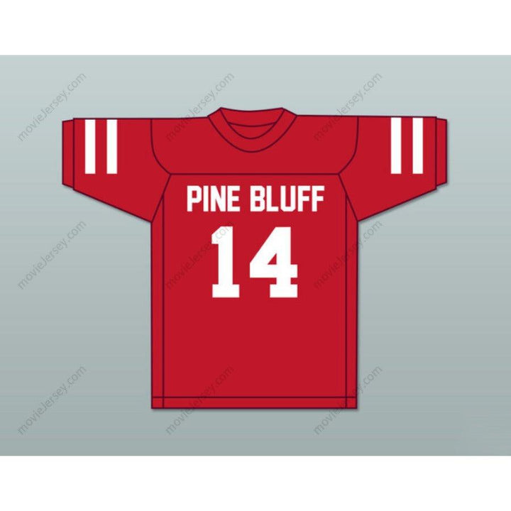 PERSONALIZA CUALQUIER Nombre Número DON HUTSON 14 PINE BLUFF ZEBRAS CAMISETA FÚTBOL ROJA Costura Superior S-6XL