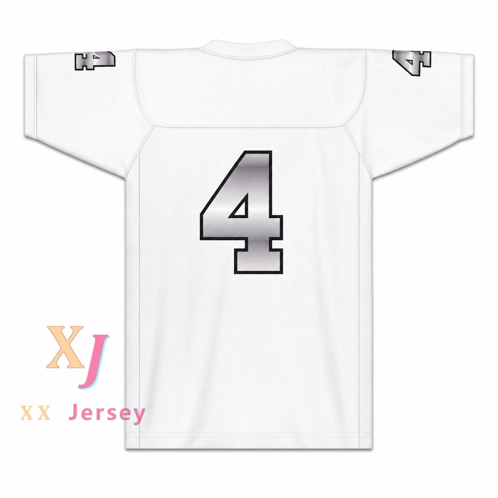 Wyatt Roberts 4 EMCC Lions Alternate Football Jersey — white back view