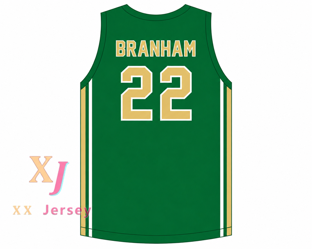 Camiseta de baloncesto verde personalizada MALAKI BRANHAM 22 ST. VINCENT–ST. MARY HIGH SCHOOL FIGHTING IRISH, cualquier nombre, 2 opciones de costura, tallas S-6XL
