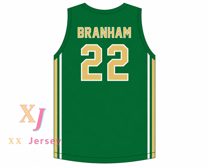 Camiseta de baloncesto verde personalizada MALAKI BRANHAM 22 ST. VINCENT–ST. MARY HIGH SCHOOL FIGHTING IRISH, cualquier nombre, 2 opciones de costura, tallas S-6XL