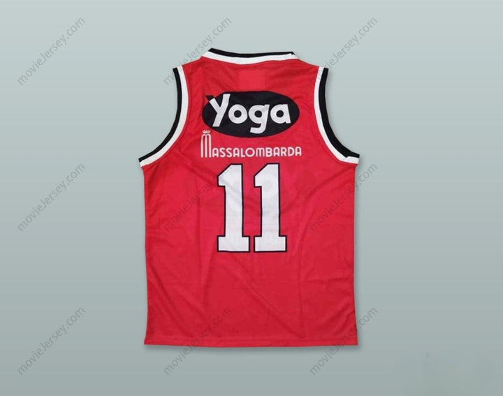 PERSONALIZA Cualquier Nombre Número GEORGE BUCCI 11 FORTITUDO BOLOGNA Camiseta de BALONCESTO ROJA con Costura Superior S-6XL