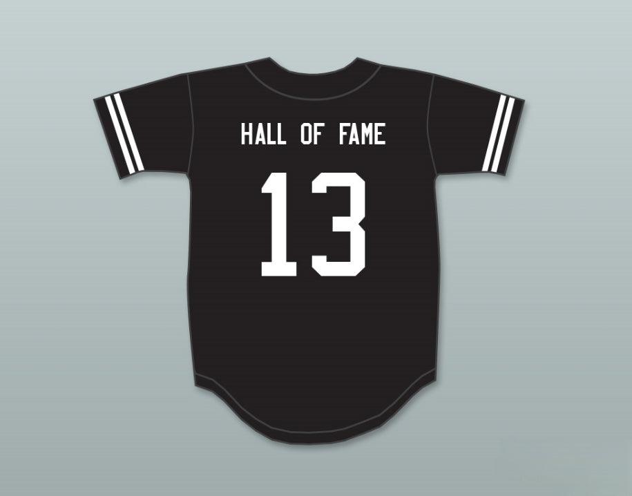 Camiseta de béisbol personalizada con cualquier nombre y número HALL OF FAME 13 NEGRA, con costuras, tallas S-6XL