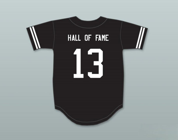 Camiseta de béisbol personalizada con cualquier nombre y número HALL OF FAME 13 NEGRA, con costuras, tallas S-6XL