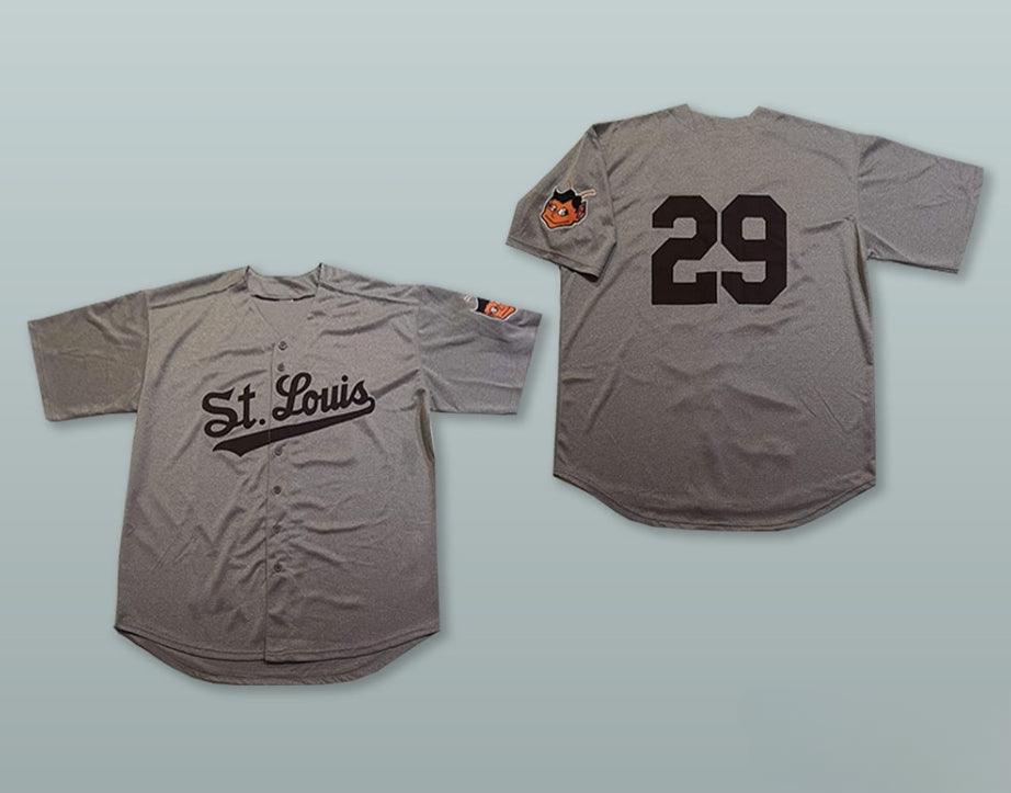 Custom Any Name Number SATCHEL PAIGE 29   BROWNS GRAY BASEBALL JERSEY Top Stitched S-6XL