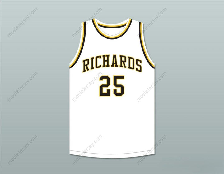 PERSONALIZADO CUALQUIER Nombre Número DWYANE WADE 25 HAROLD L. RICHARDS HIGH SCHOOL BULLDOGS CAMISETA DE BALONCESTO BLANCA 2 Costuras Dobles S-6XL