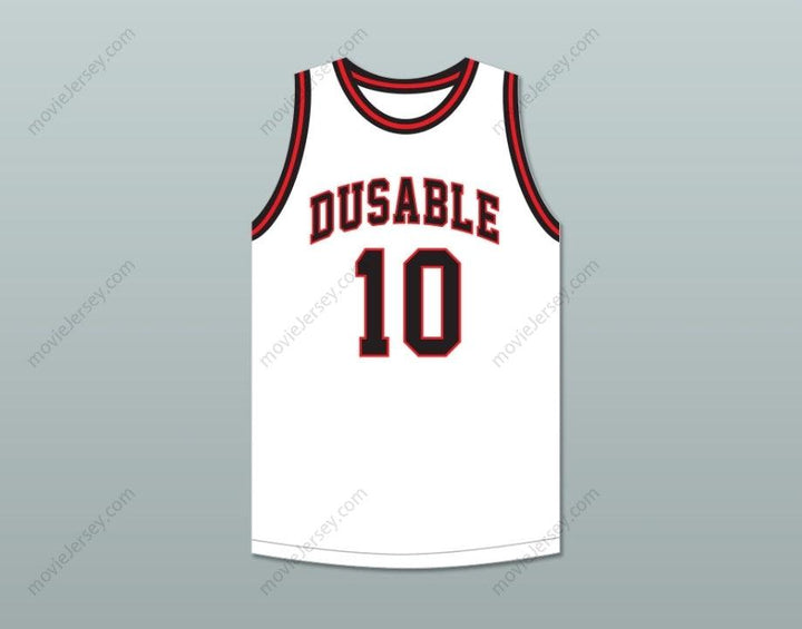 PERSONALIZA Cualquier Nombre Número MAURICE CHEEKS 10 DUSABLE HIGH SCHOOL PANTHERS JERSEY BALONCESTO BLANCO 2 Cosido Superior S-6XL