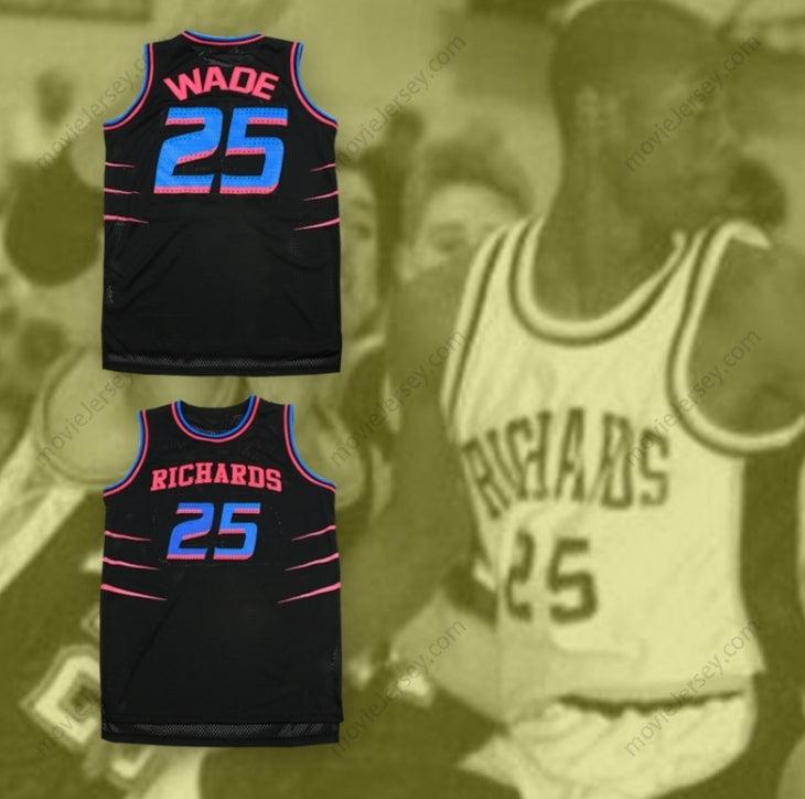 PERSONALIZA CUALQUIER Nombre Número DWYANE WADE 25 RICHARDS HIGH SCHOOL BULLDOGS BLACK ALTERNATE CAMISETA DE BALONCESTO Top Cosido S-6XL