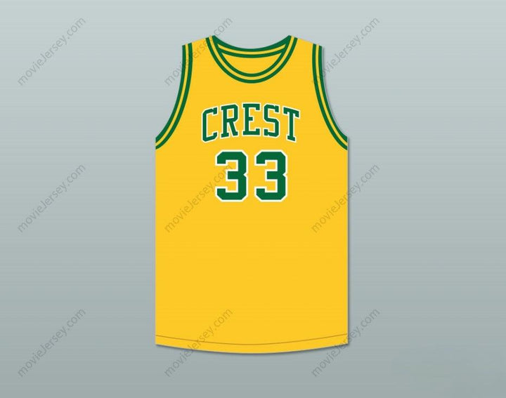 PERSONALIZA Cualquier Nombre Número DAVID THOMPSON 33 CREST HIGH SCHOOL CHARGERS CAMISETA DE BALONCESTO AMARILLA DORADA 1 Top Cosido S-6XL