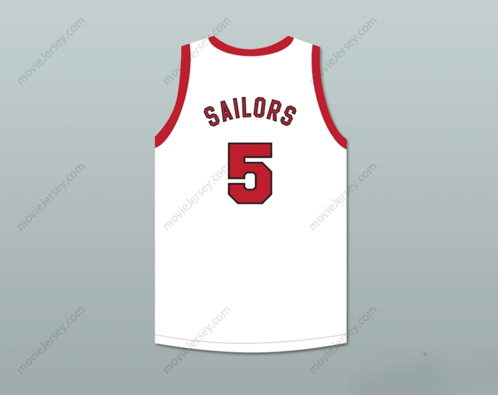 CUSTOM ANY Name Number KENNY SAILORS 5 PROVIDENCE STEAMROLLERS WHITE BASKETBALL JERSEY WITH PATCH 2 Top Stitched S-6XL