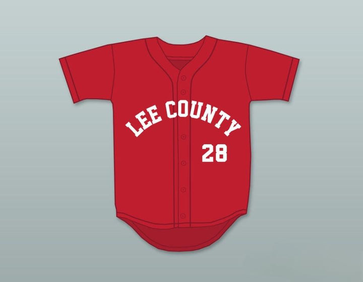 Camiseta de béisbol ROJA DE LOS TROJANOS DE LA ESCUELA SECUNDARIA DEL CONDADO DE LEE, con el número 28 de BUSTER POSEY y cualquier nombre personalizado, talla S-6XL, cosida.