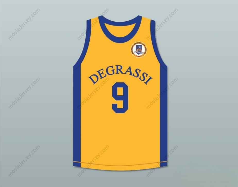 CAMISETA DE BALONCESTO CON PARCHE PERSONALIZADA CON CUALQUIER Nombre y Número DRAKE JIMMY BROOKS 9 DE LA ESCUELA COMUNITARIA DEGRASSI PANTHERS DE VISITANTE, Cosida, Tallas S-6XL