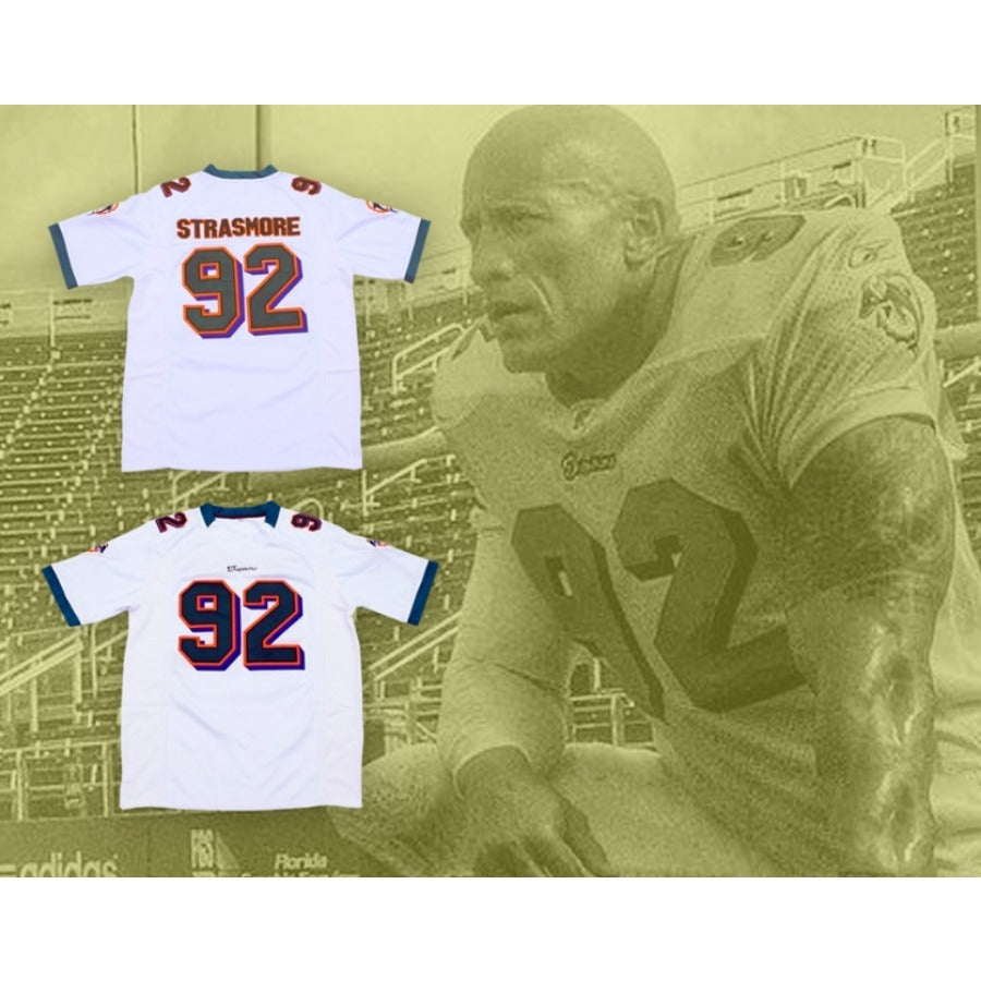 CUSTOM ANY Name Number SPENCER STRASMORE 92 MIAMI WHITE FOOTBALL JERSEY BALLERS Top Stitched S-6XL