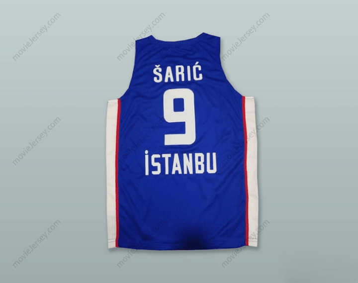 PERSONALIZA Cualquier Nombre Número DARIO SARIC 9 ANADOLU EFES ESTAMBUL CAMISETA BALONCESTO AZUL Costura Superior S-6XL