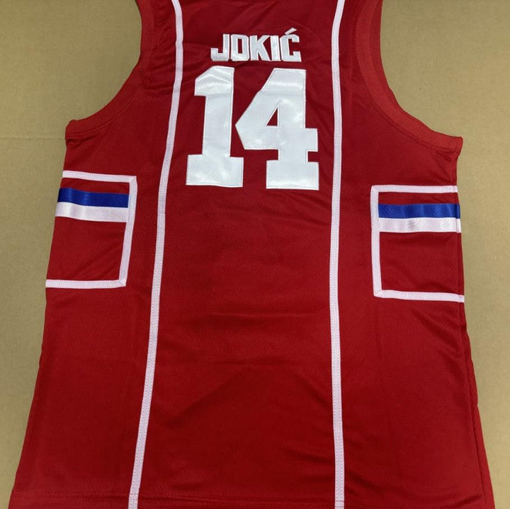 Nikola Jokic #14 Serbia Joker Camiseta de Baloncesto Masculina Serbia Cosida Tallas S-3XL