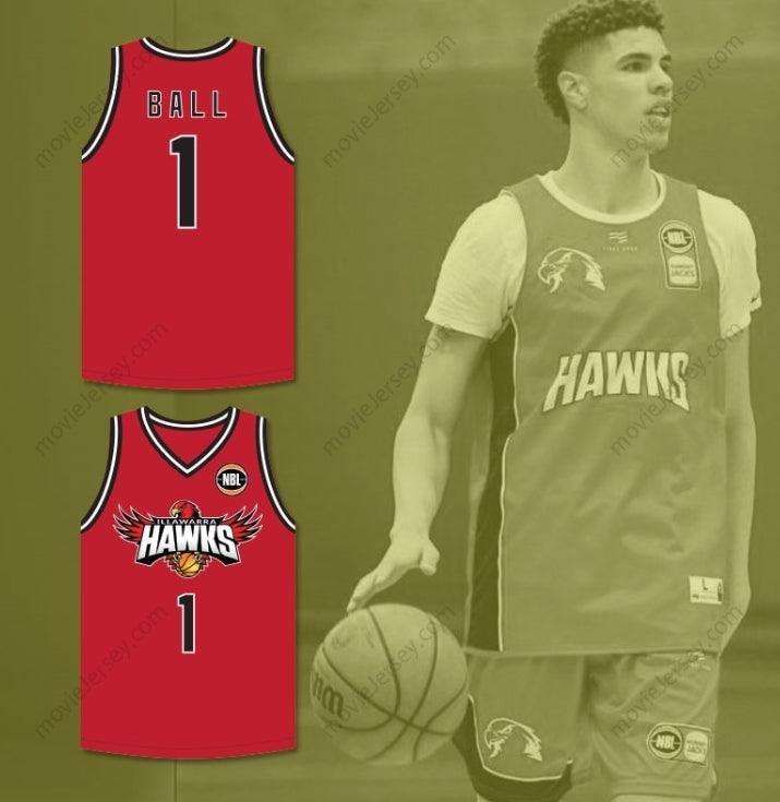 PERSONALIZA CUALQUIER Nombre Número LAMELO BALL 1 ILLAWARRA CAMISETA DE BALONCESTO ROJA 2 Con costura superior S-6XL