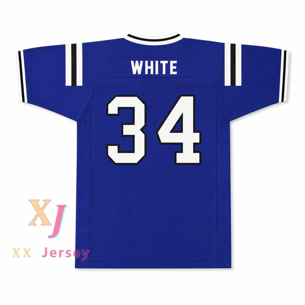 PERSONALIZA Cualquier Nombre Número ZAMIR WHITE 34 ESCOCIA HIGH SCHOOL FIGHTING SCOTS Camiseta de Fútbol Cosida S-6XL