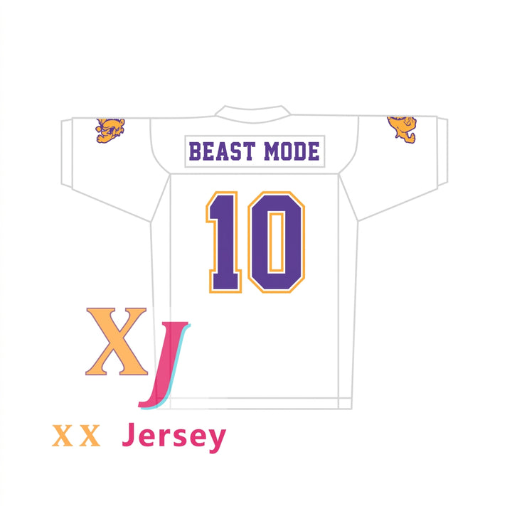 CUSTOM MARSHAWN BEAST MODE LYNCH 10 TECHNICAL FOOTBALL JERSEY INCLUDES Top Stitched S-6XL