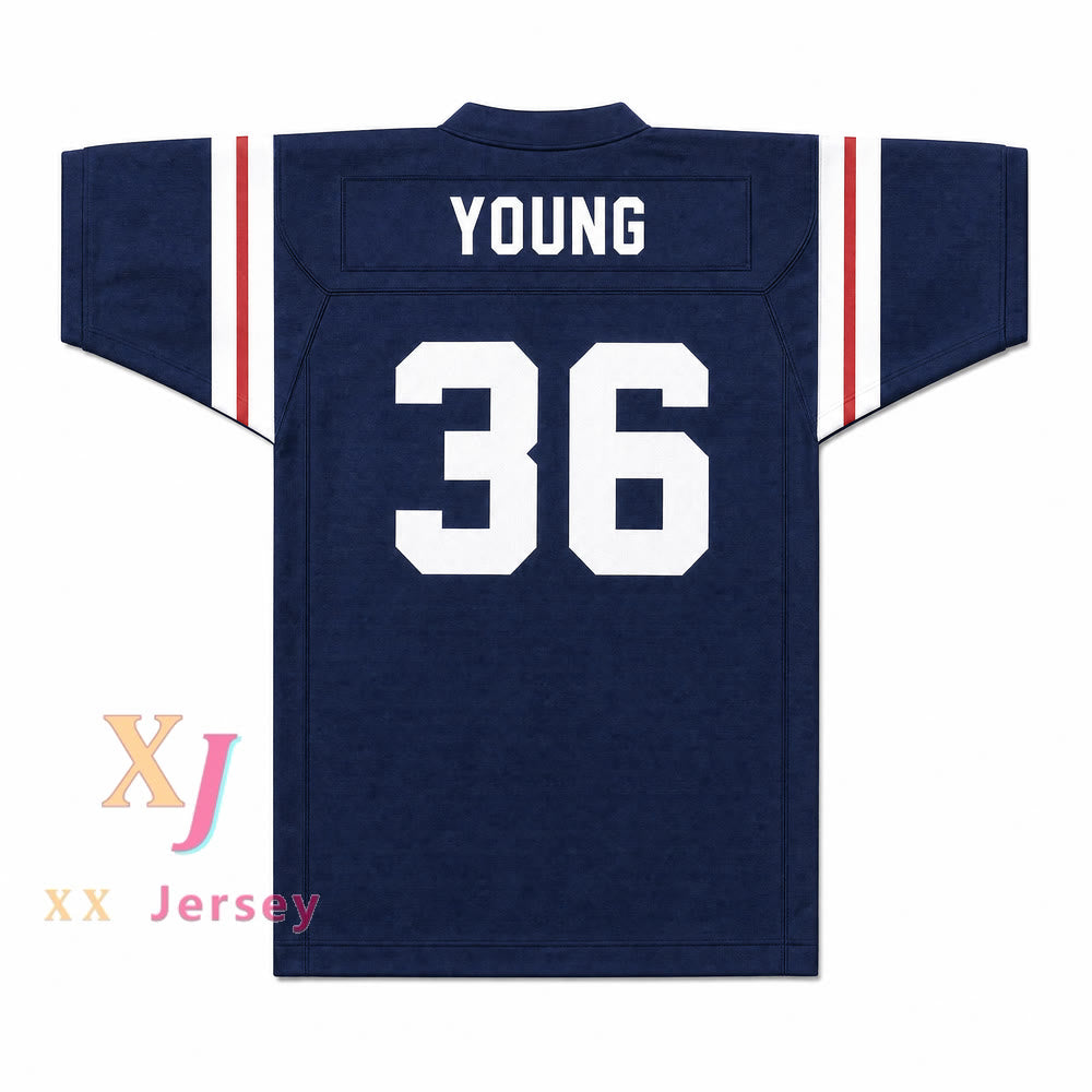 Steve Young 36 North Mianus Cowboys Football Jersey — back view