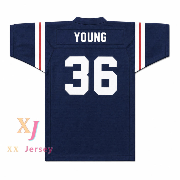 Steve Young 36 North Mianus Cowboys Football Jersey — back view