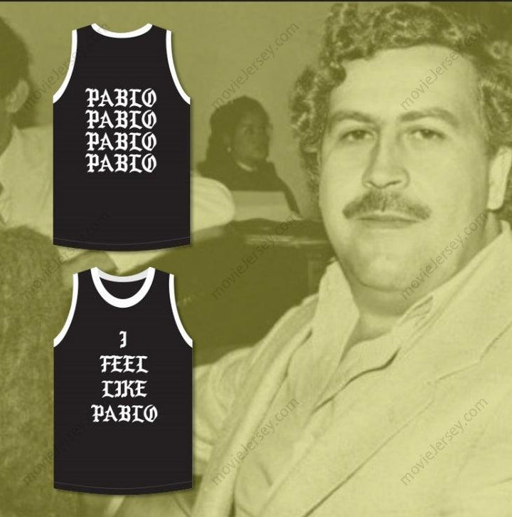 CUSTOM ANY Name Number PABLO ESCOBAR I FEEL LIKE PABLO BLACK BASKETBALL JERSEY Top Stitched S-6XL