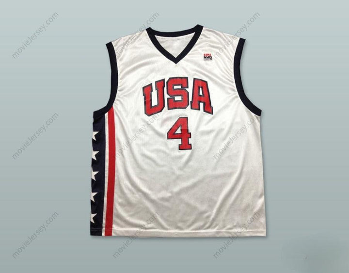 PERSONALIZA Cualquier Nombre Número ALLEN IVERSON 4 USA TEAM CAMISETA DE BALONCESTO CASA Cosida S-6XL