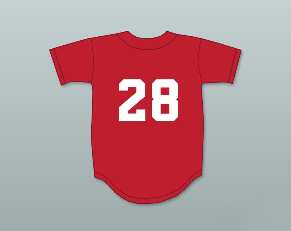 Camiseta de béisbol ROJA DE LOS TROJANOS DE LA ESCUELA SECUNDARIA DEL CONDADO DE LEE, con el número 28 de BUSTER POSEY y cualquier nombre personalizado, talla S-6XL, cosida.