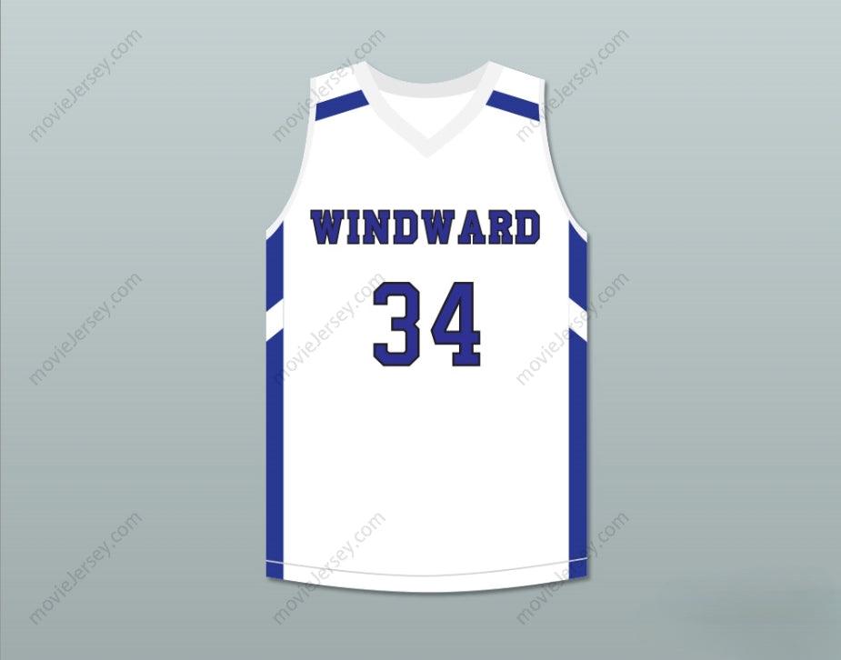 CUSTOM ANY Name Number SHAREEF O'NEAL 34 WINDWARD SCHOOL WILDCATS WHITE BASKETBALL JERSEY 2 Top Stitched S-6XL