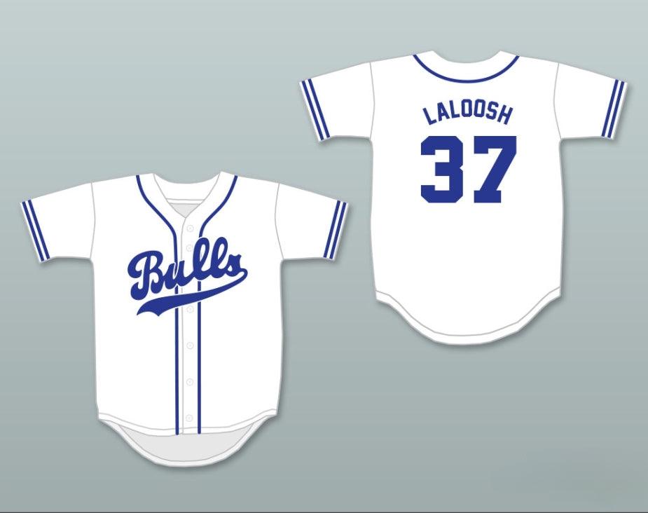 Camiseta de béisbol blanca retro con botones y nombre y número personalizados EBBY CALVIN LALOOSH 37, tallas S-6XL