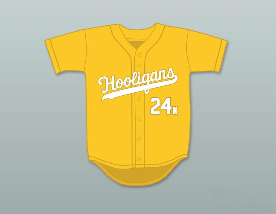 Custom Any Name Number MARS 24K HOOLIGANS YELLOW BASEBALL JERSEY Top Stitched S-6XL