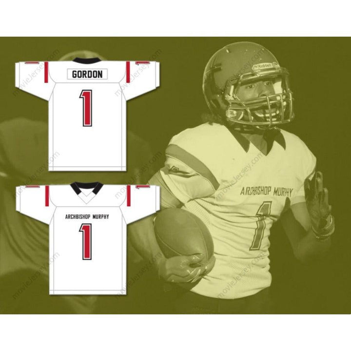 PERSONALIZADO Cualquier Nombre Número KYLER GORDON 1 CAMISETA Fútbol Blanca WILDCATS COLEGIO SECUNDARIA ARCHBISHOP MURPHY Costura Superior S-6XL