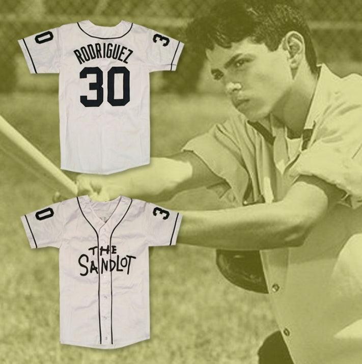 Jersey de béisbol personalizado con cualquier nombre y número MIKE VITAR BENNY 'THE JET' RODRIGUEZ 30 THE SANDLOT con costura superior S-6XL
