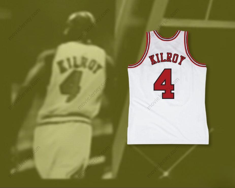 PERSONALIZA Cualquier Nombre Número JOHNNY KILROY 4 JERSEY DE BALONCESTO BLANCO PROFESIONAL Cosido S-6XL