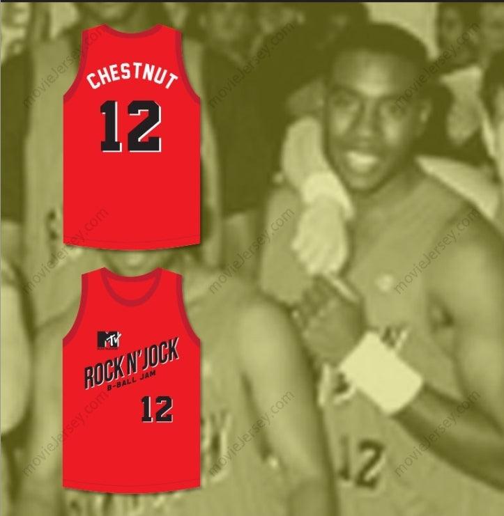 PERSONALIZA Cualquier Nombre Número CAMISETA DE BALONCESTO MORRIS CHESTNUT 12 ALBAÑILES SEGUNDO ANUAL ROCK N' JOCK B-BALL JAM 1992 Cosido Superior S-6XL